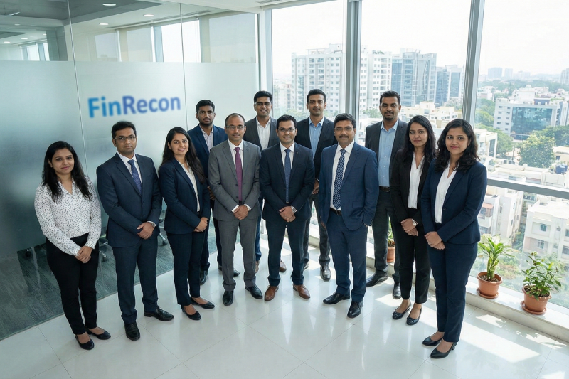 FinRecon professional team collaborating on financial solutions
